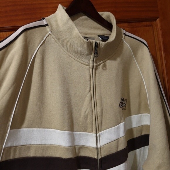 Enyce Tan & Cream Streetwear Full Zip Track Jacket Y2K HipHop Jacket 4X - Picture 3 of 14